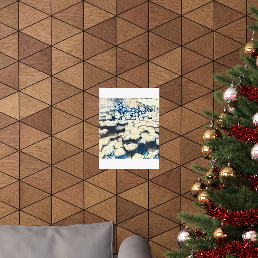 Giant's Causeway in The Great Wave off Kanagawa Style | Katsushika Hokusai Inspired Art