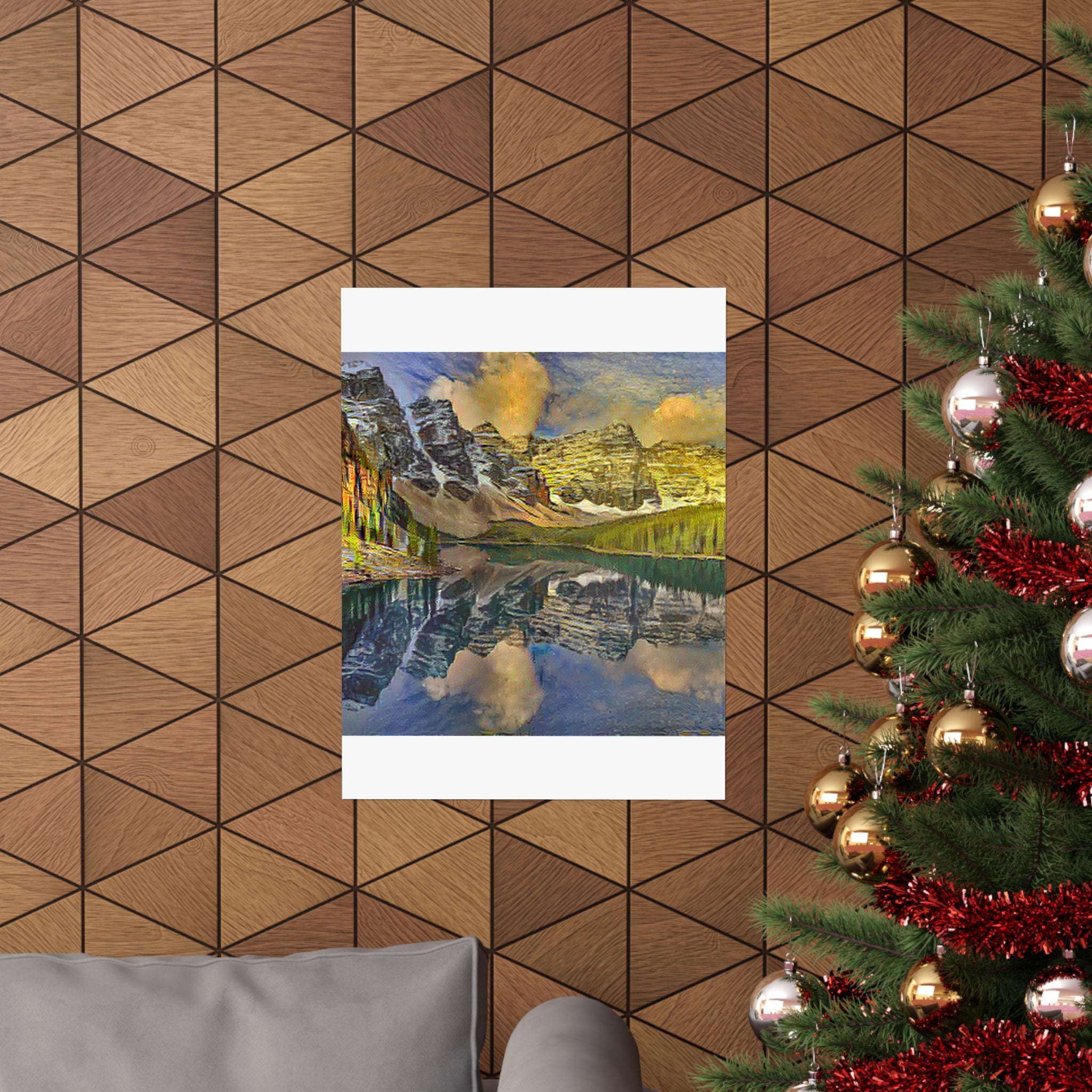 Moraine Lake in Cafe Terrace at Night Style | Vincent van Gogh Inspired Art