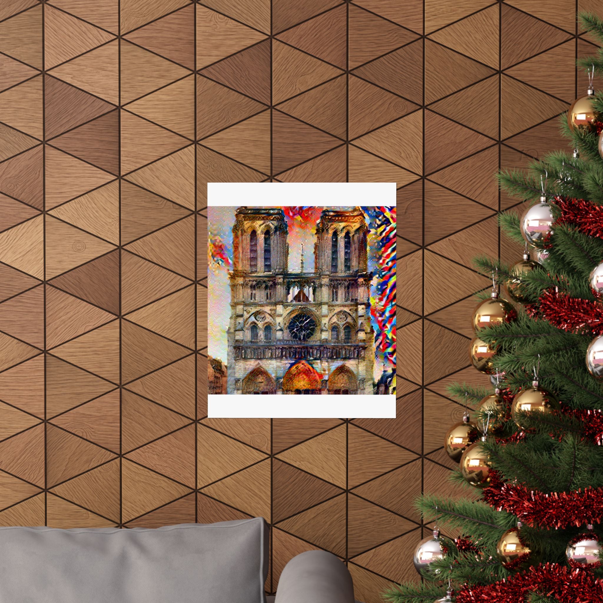 Notre Dame in Composition Vii Style - Poster Print