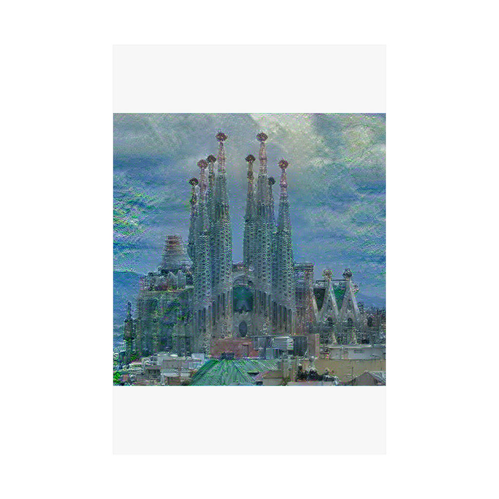 Sagrada Familia in Water Lilies Style | Claude Monet Inspired Art