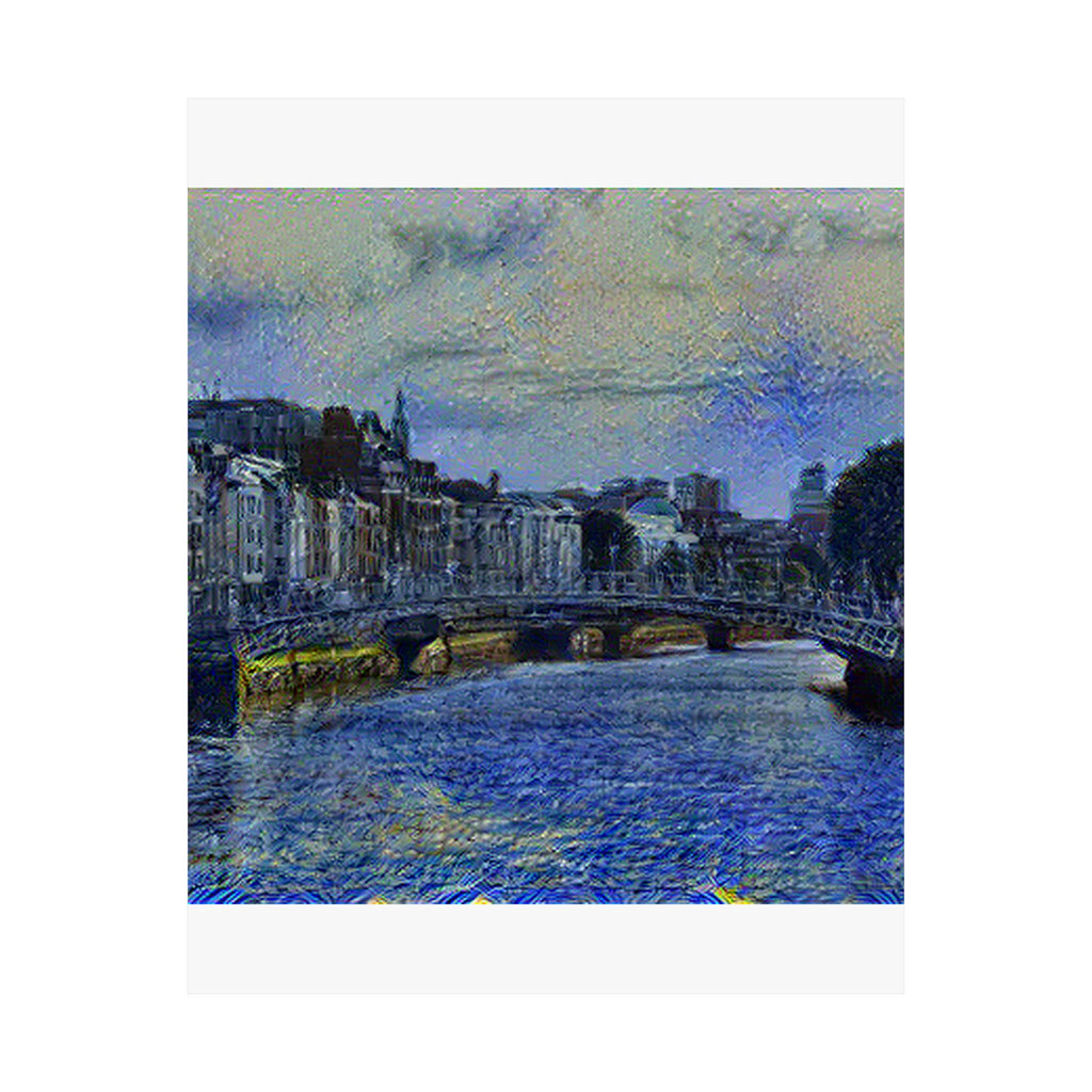 Ha'penny Bridge in Starry Night Style | Vincent van Gogh Inspired Art