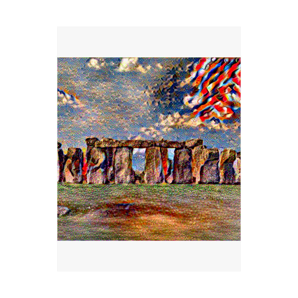 Stonehenge in Composition Vii Style - Poster Print