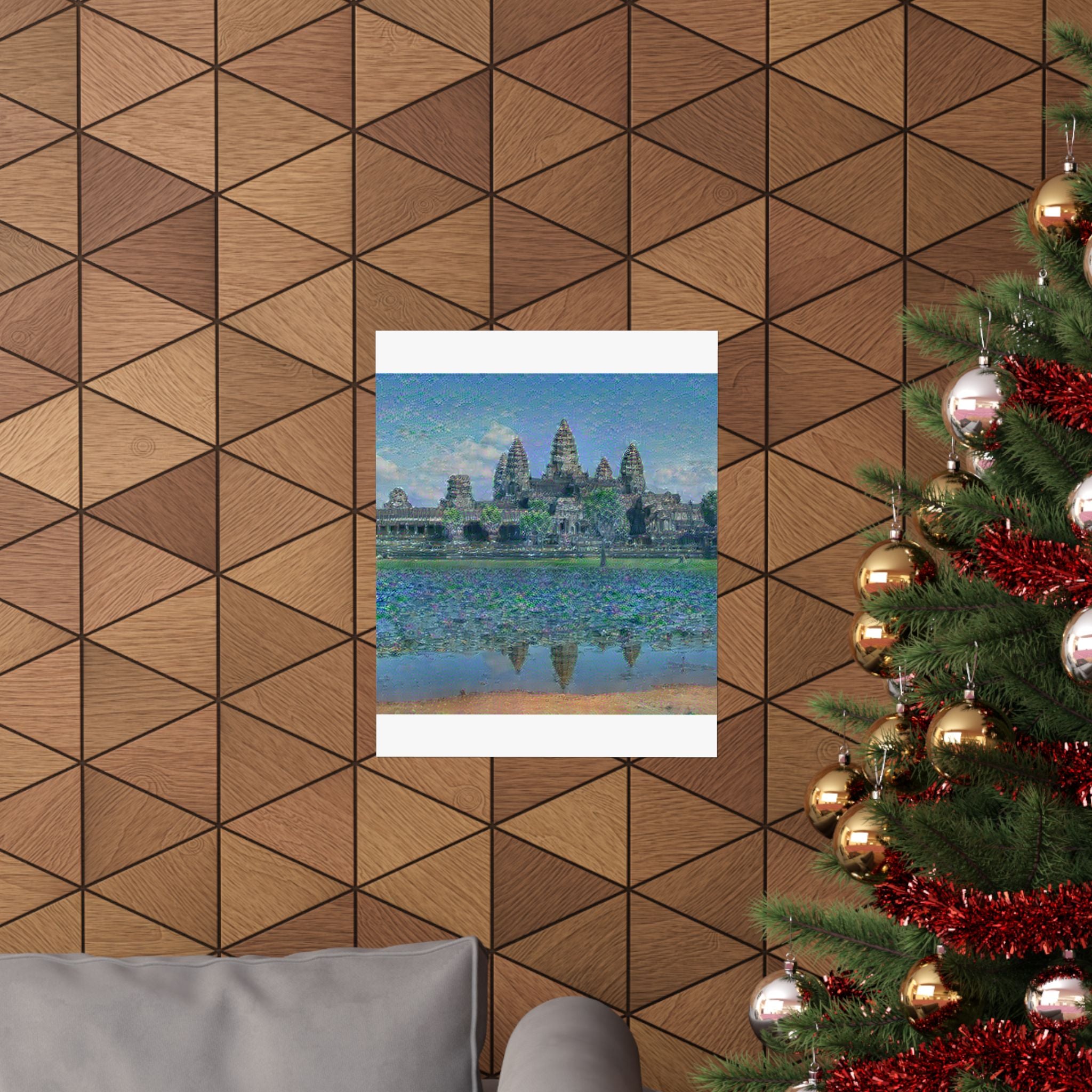 Angkor Wat in Water Lilies Style | Claude Monet Inspired Art