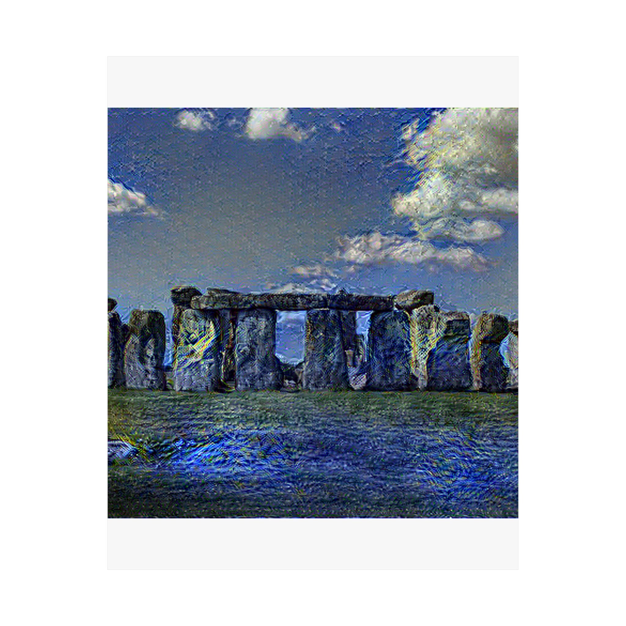 Stonehenge in Starry Night Style - Poster Print