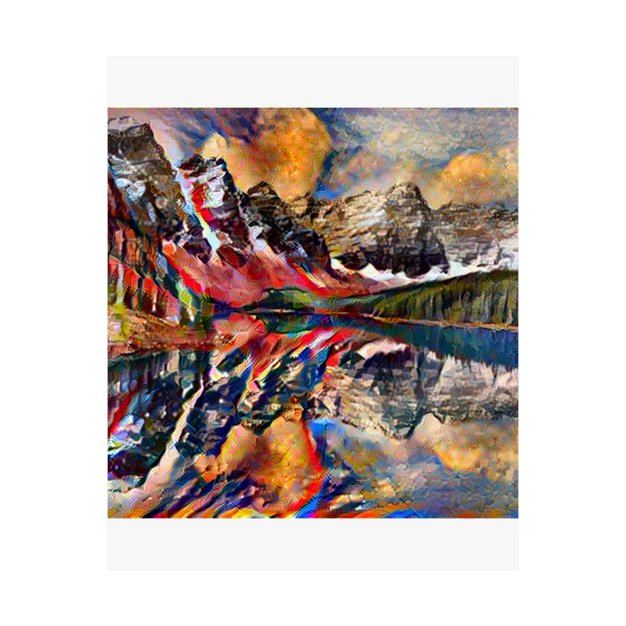 Moraine Lake in Composition VII Style | Wassily Kandinsky Inspired Art