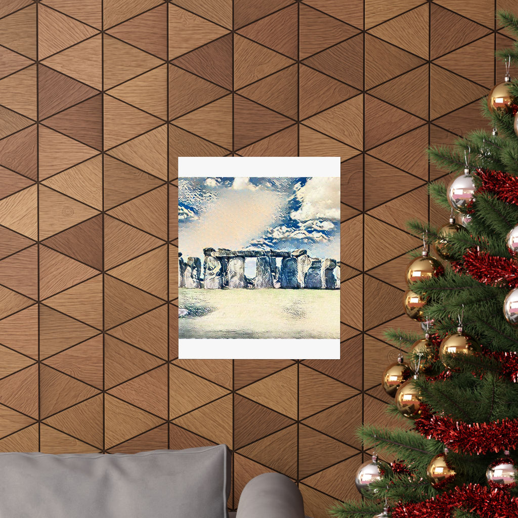 Stonehenge in Great Wave Style - Poster Print
