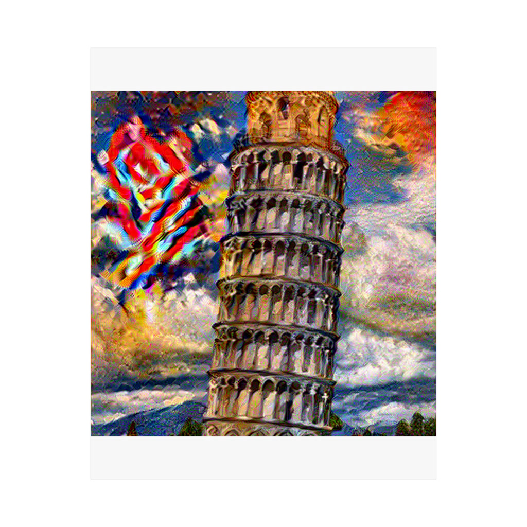 Leaning Tower of Pisa in Composition VII Style | Wassily Kandinsky Inspired Art