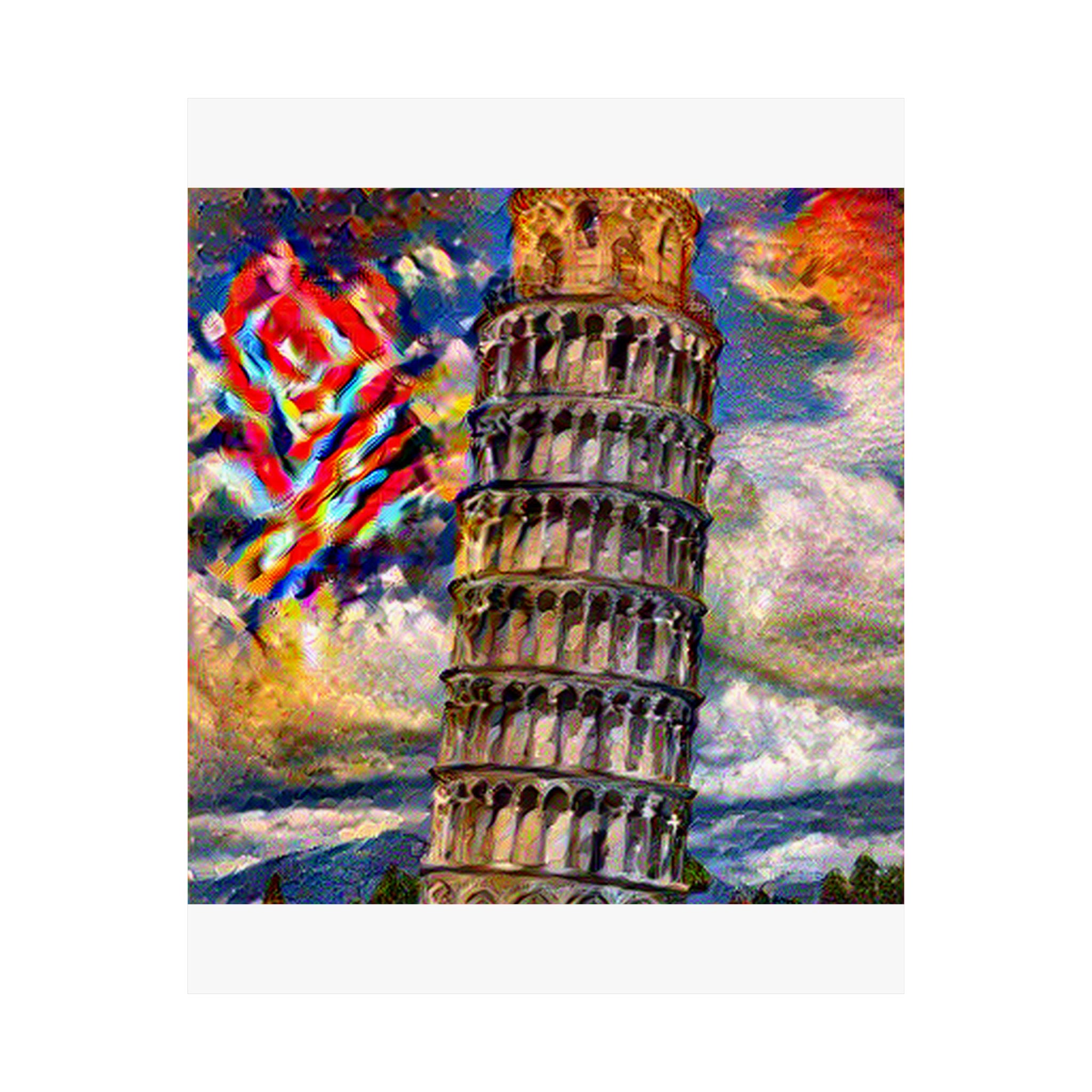 Leaning Tower of Pisa in Composition VII Style | Wassily Kandinsky Inspired Art