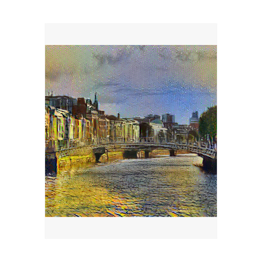 Ha'penny Bridge in Cafe Terrace at Night Style | Vincent van Gogh Inspired Art