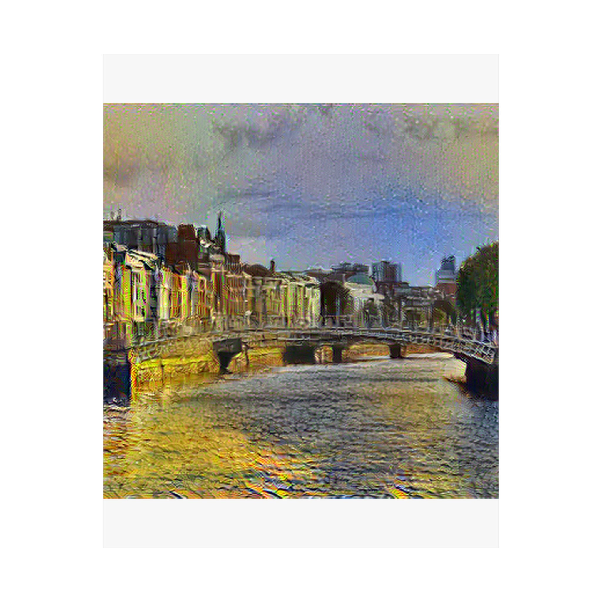 Ha'penny Bridge in Cafe Terrace at Night Style | Vincent van Gogh Inspired Art