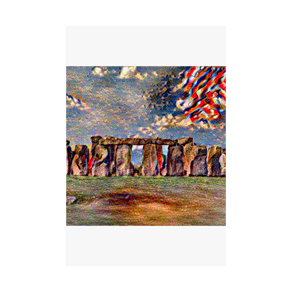 Stonehenge in Composition Vii Style - Poster Print