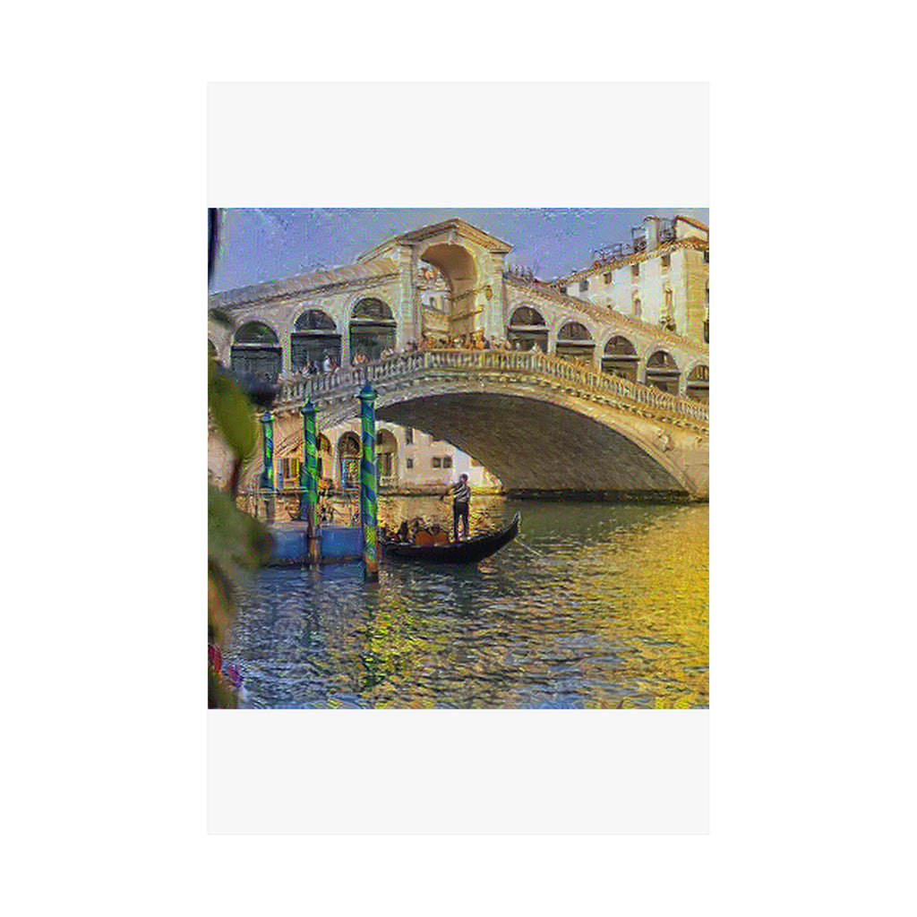 Rialto Bridge in Cafe Terrace at Night Style | Vincent van Gogh Inspired Art