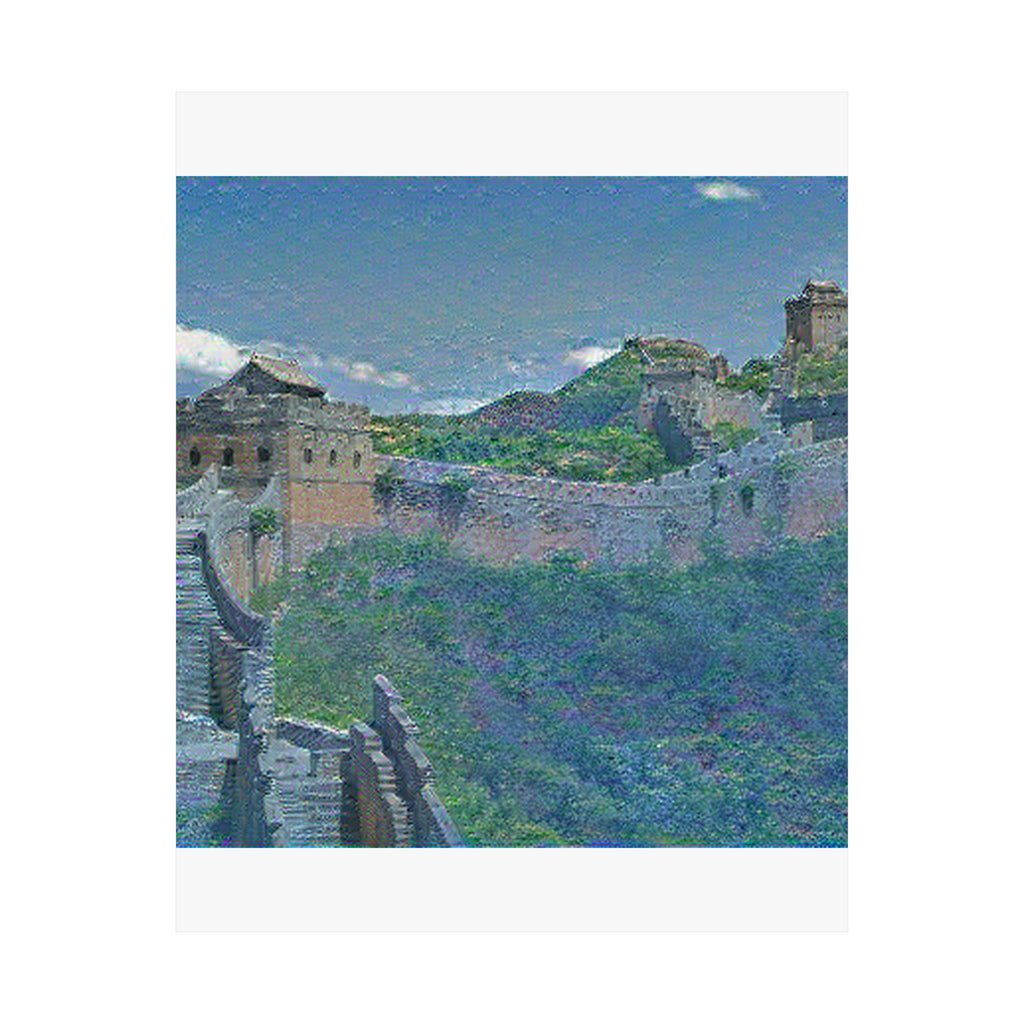 Great Wall in Water Lilies Style - Poster Print