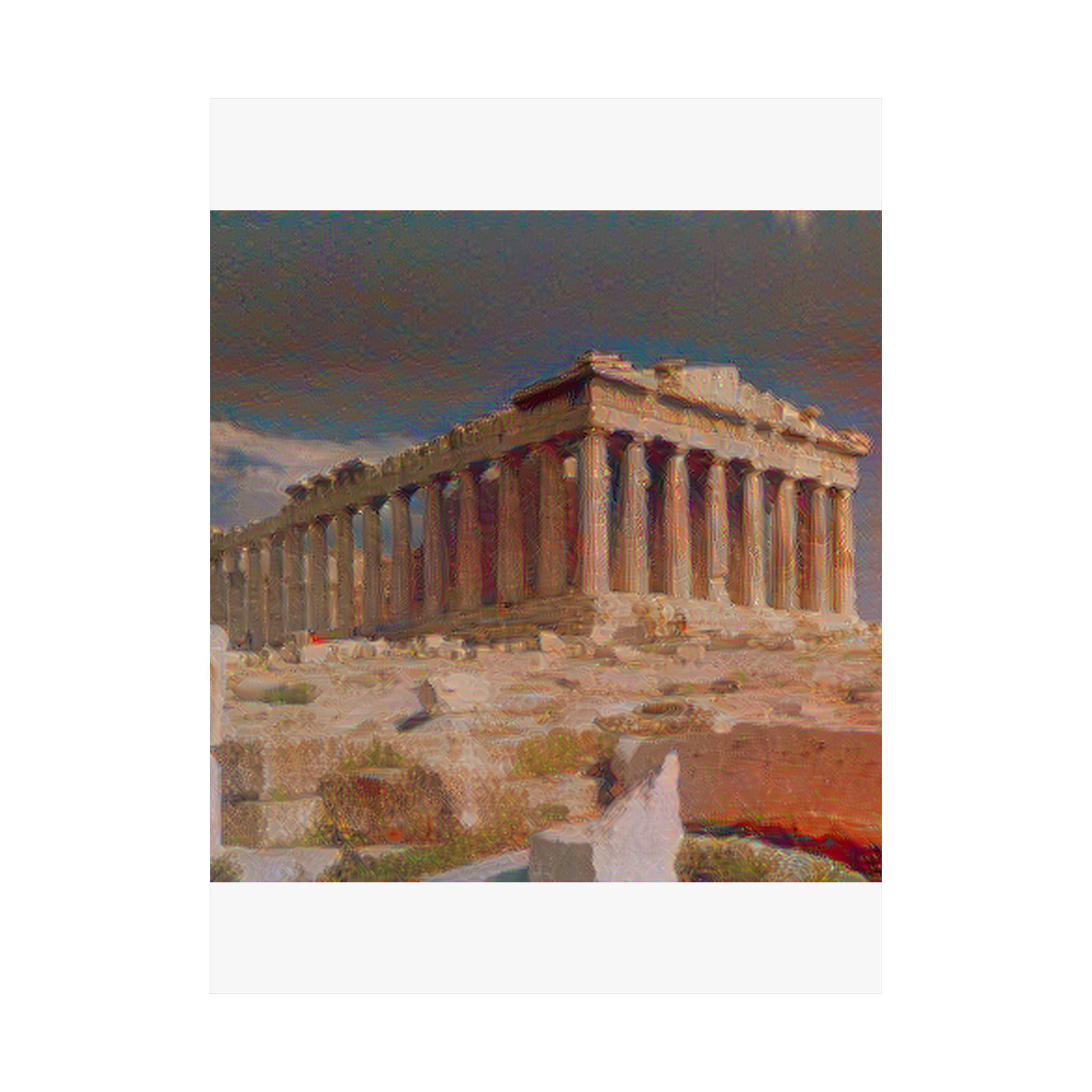 Parthenon in The Scream Style - Poster Print