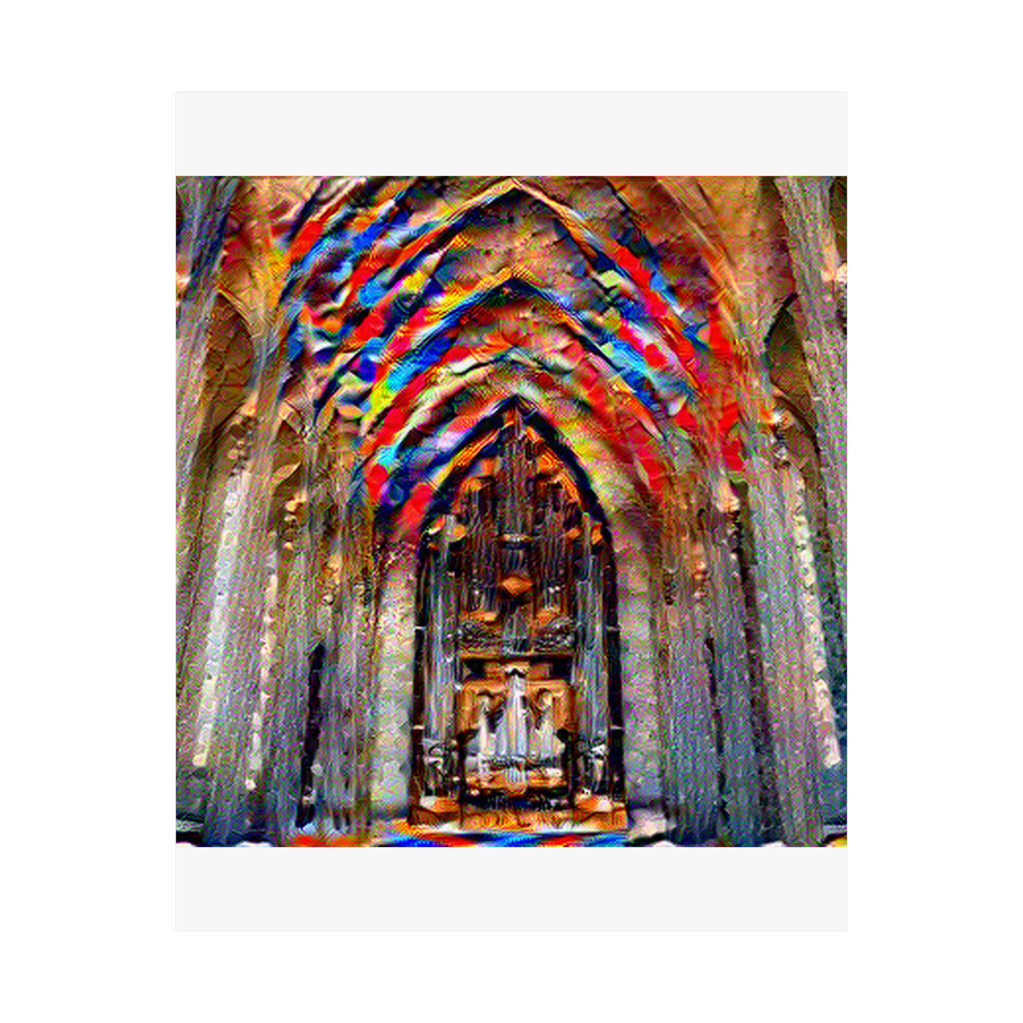 Hallgrimskirkja in Composition VII Style | Wassily Kandinsky Inspired Art