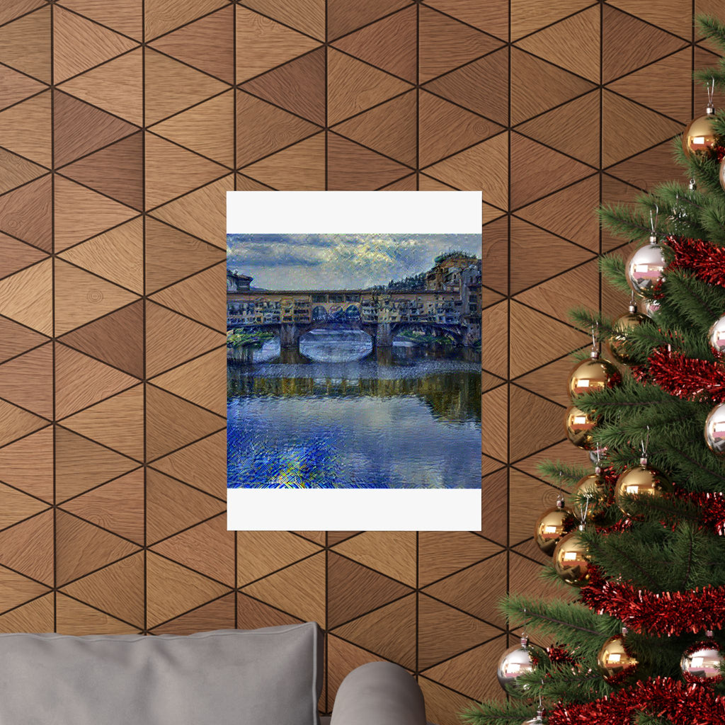 Ponte Vecchio in Starry Night Style | Vincent van Gogh Inspired Art