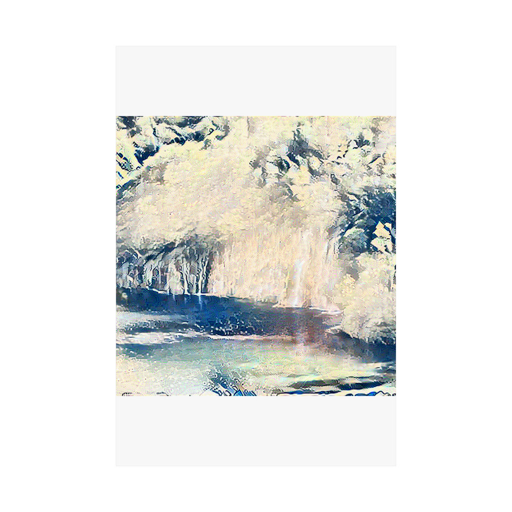 Plitvice Lakes in The Great Wave off Kanagawa Style | Katsushika Hokusai Inspired Art