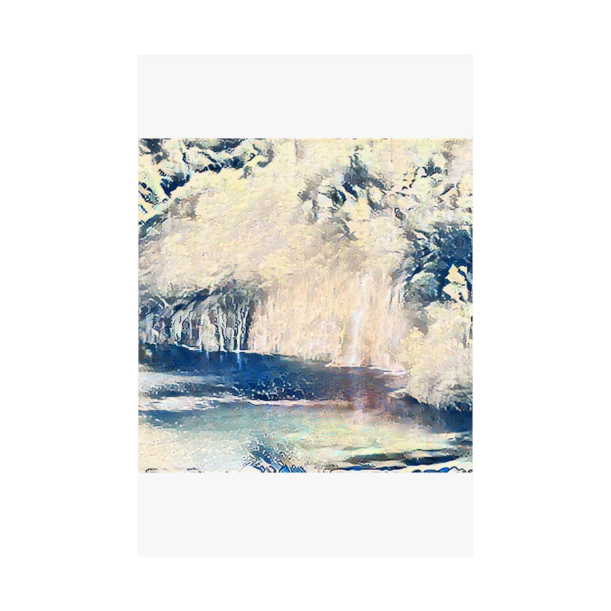 Plitvice Lakes in The Great Wave off Kanagawa Style | Katsushika Hokusai Inspired Art