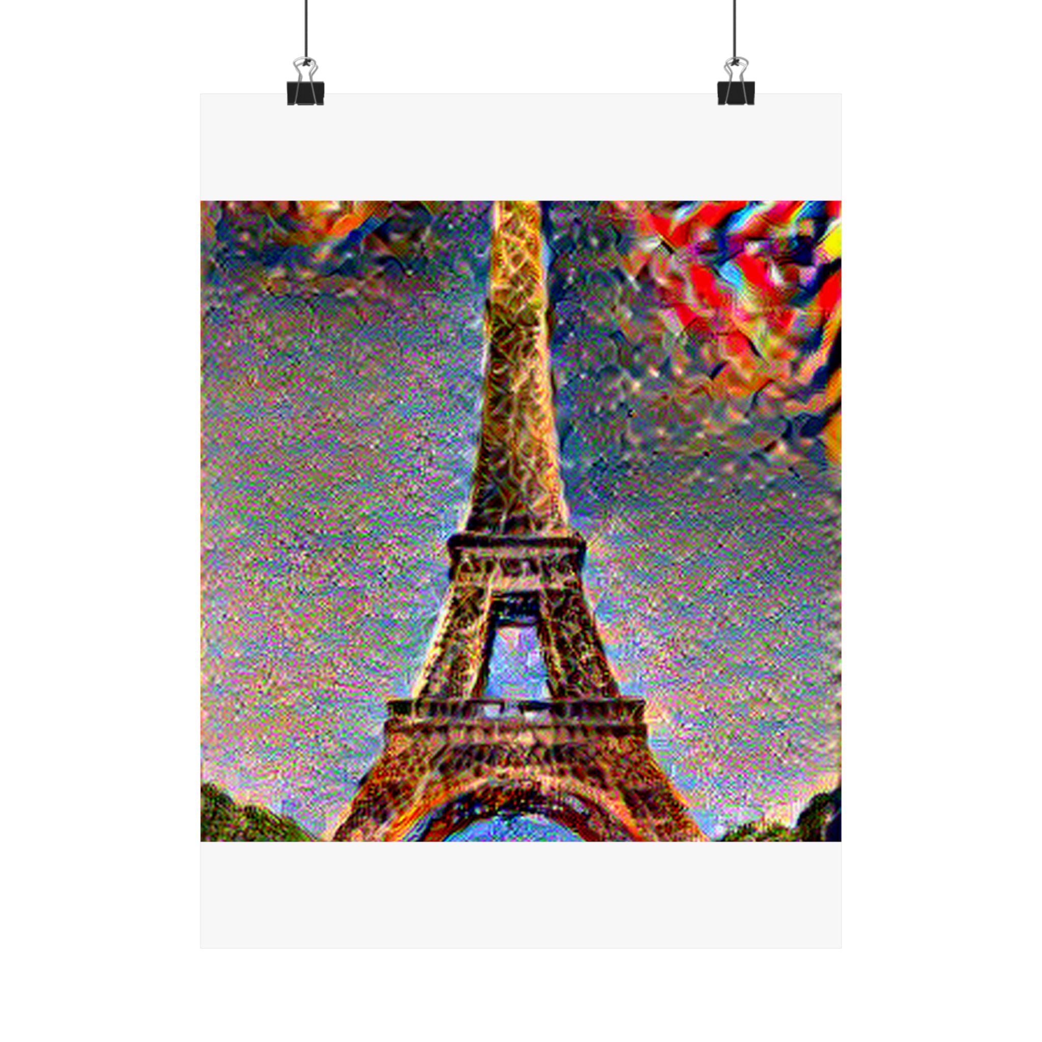 Eiffel Tower in Composition Vii Style - Poster Print
