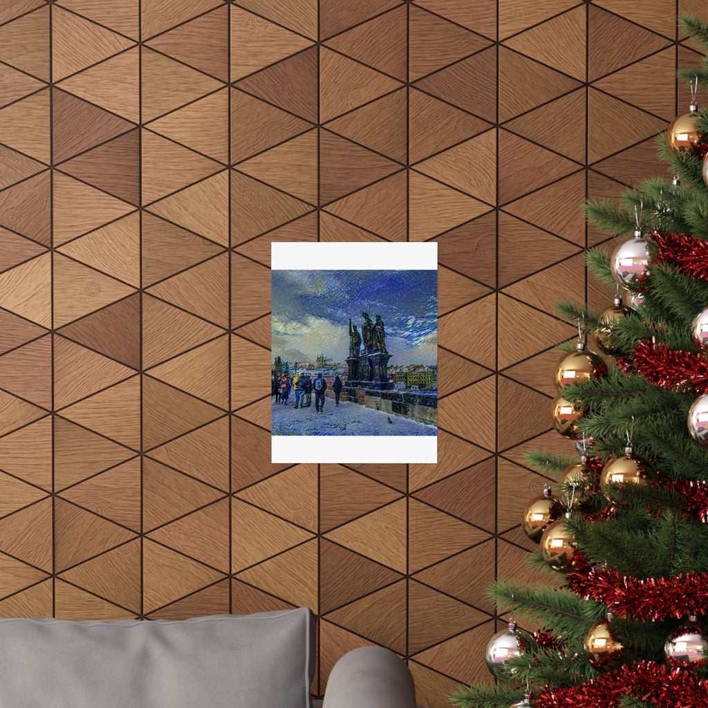 Charles Bridge in Starry Night Style | Vincent van Gogh Inspired Art