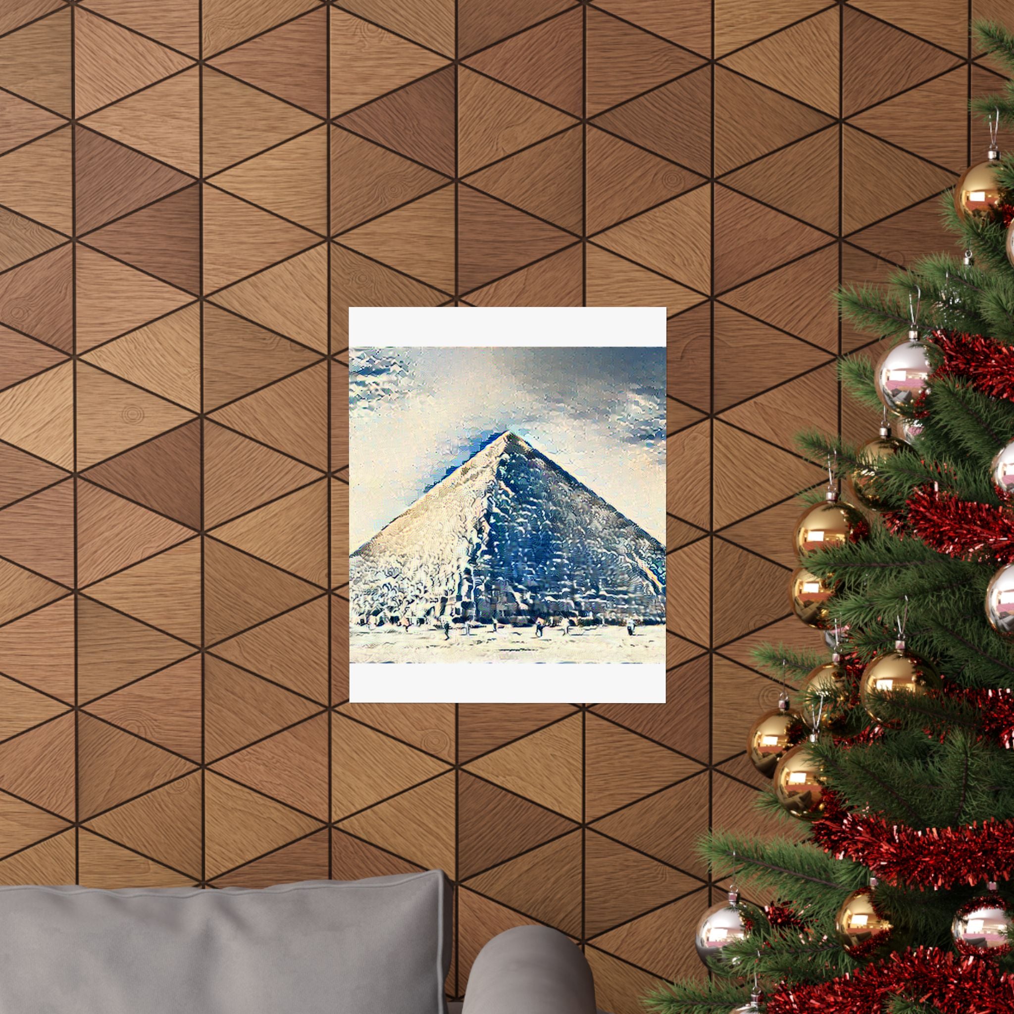 Pyramids Giza in Great Wave Style - Poster Print