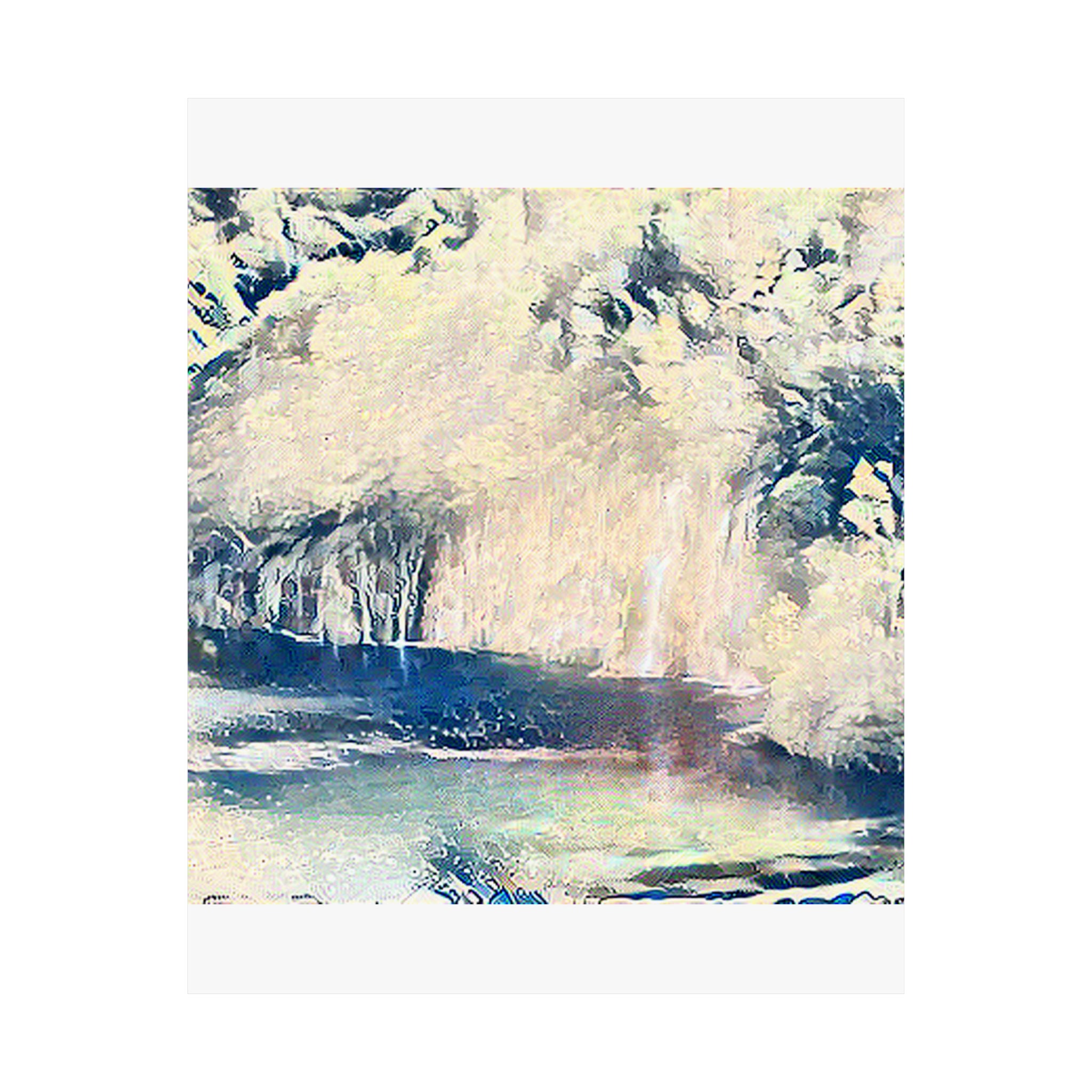 Plitvice Lakes in The Great Wave off Kanagawa Style | Katsushika Hokusai Inspired Art