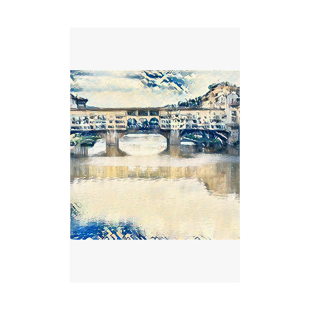 Ponte Vecchio in The Great Wave off Kanagawa Style | Katsushika Hokusai Inspired Art
