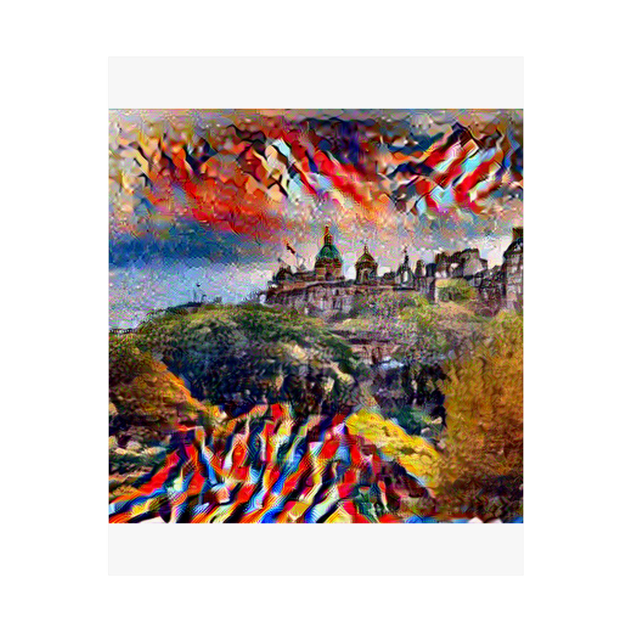 Edinburgh Old Town in Composition VII Style | Wassily Kandinsky Inspired Art