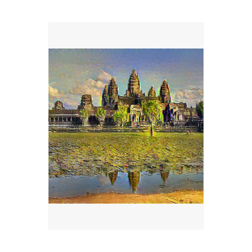 Angkor Wat in Cafe Terrace at Night Style | Vincent van Gogh Inspired Art