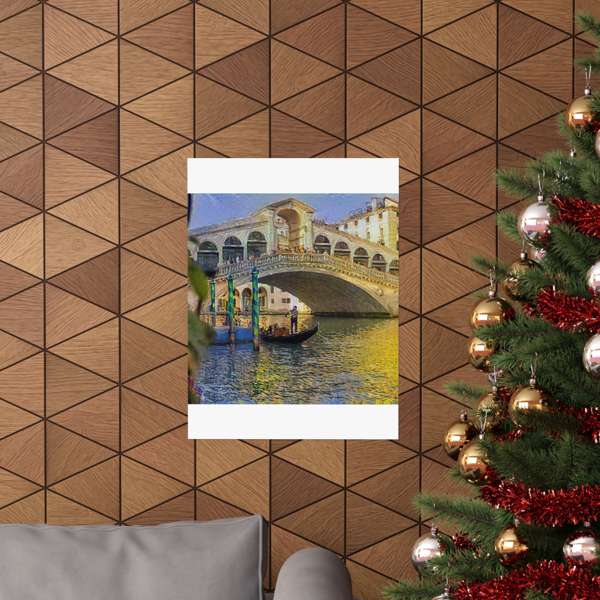 Rialto Bridge in Cafe Terrace at Night Style | Vincent van Gogh Inspired Art