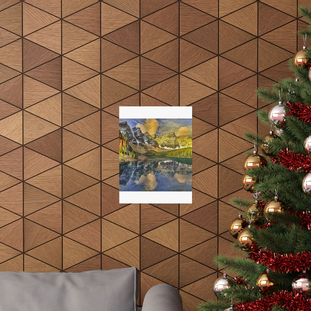 Moraine Lake in Cafe Terrace at Night Style | Vincent van Gogh Inspired Art