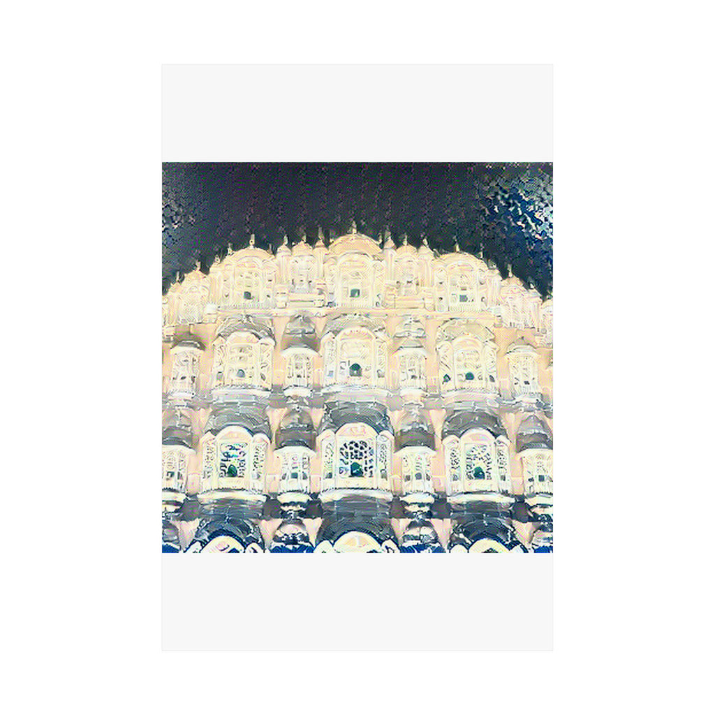 Hawa Mahal in The Great Wave off Kanagawa Style | Katsushika Hokusai Inspired Art