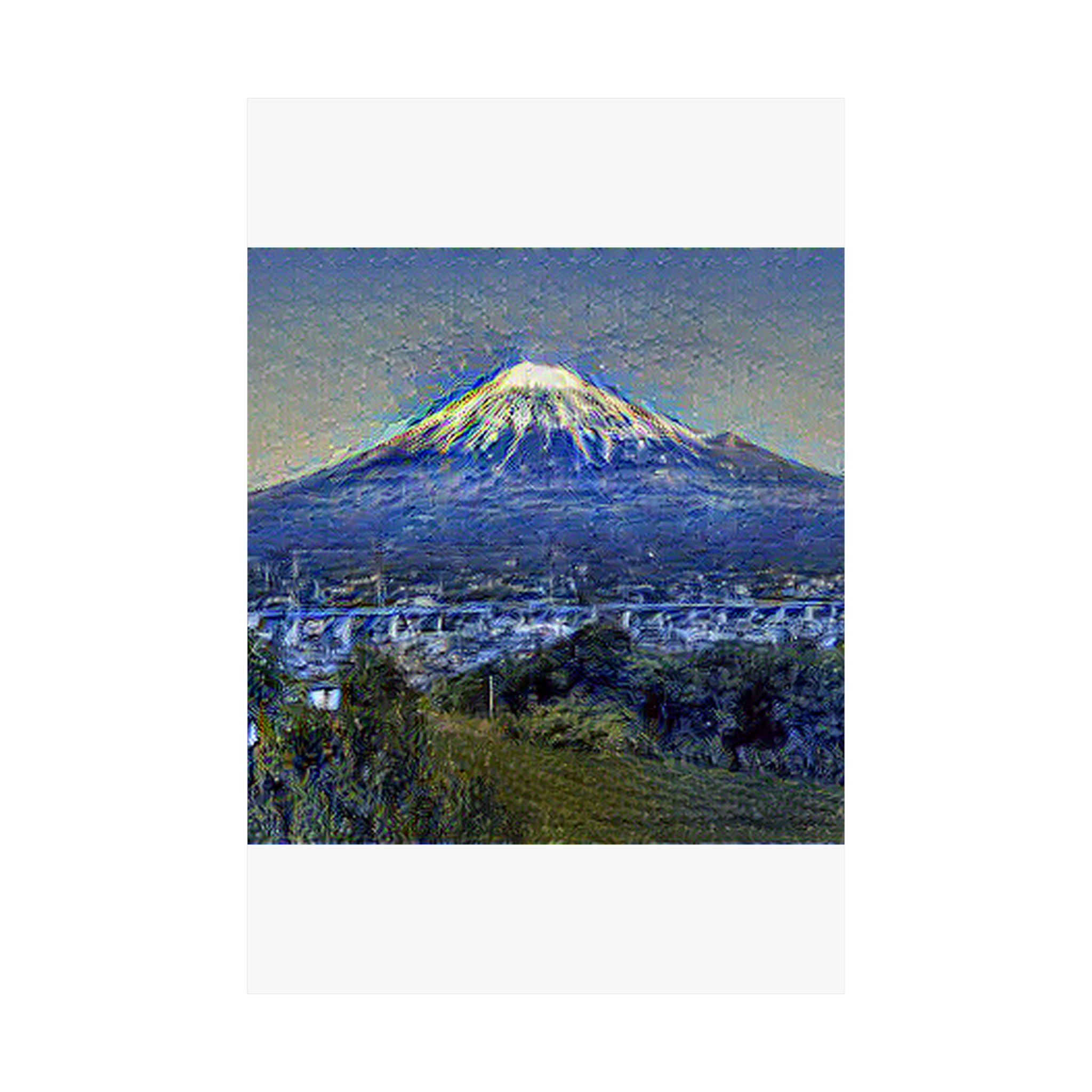 Mount Fuji in Starry Night Style | Vincent van Gogh Inspired Art