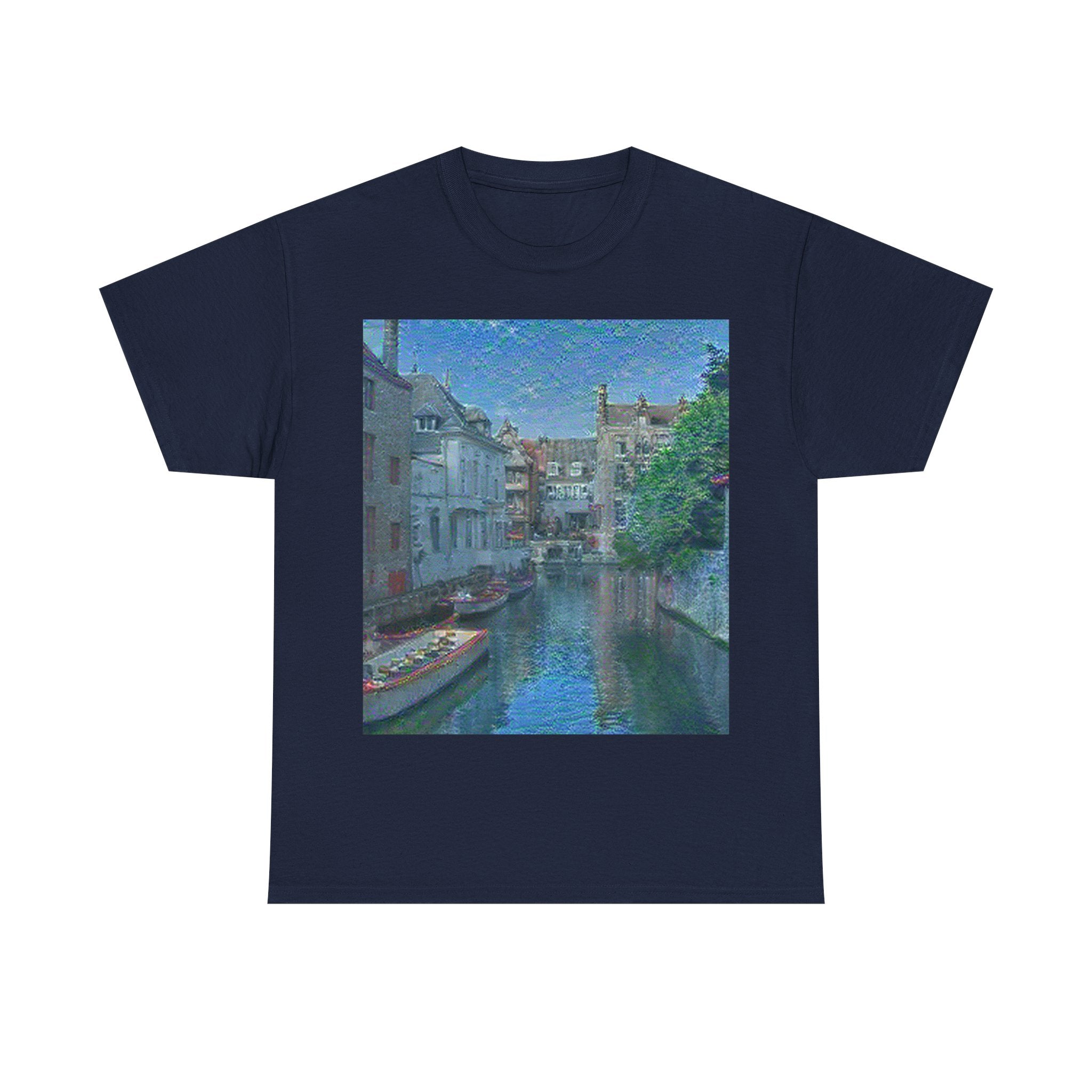Bruges Medieval Center in Water Lilies Style | Claude Monet Inspired Art