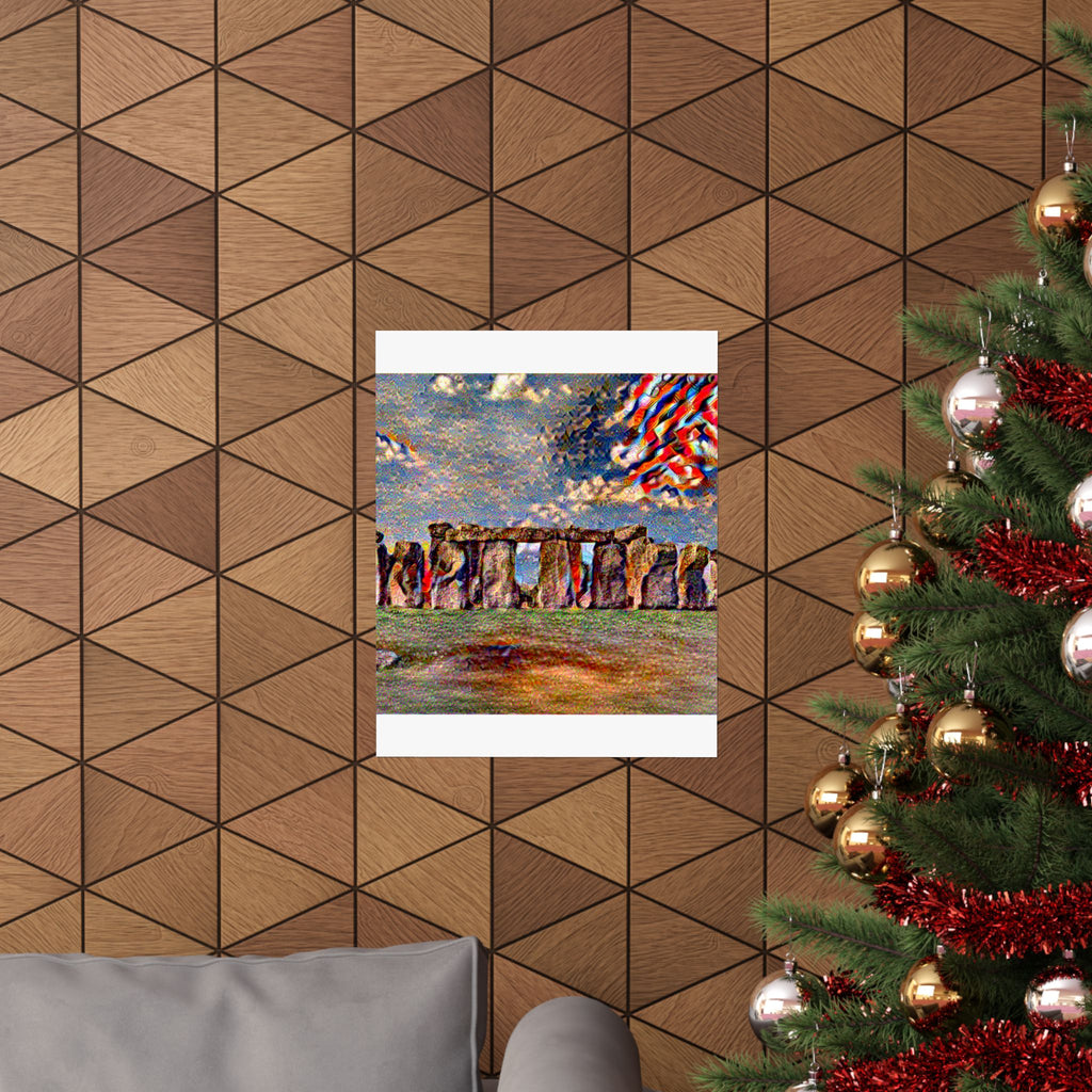 Stonehenge in Composition Vii Style - Poster Print