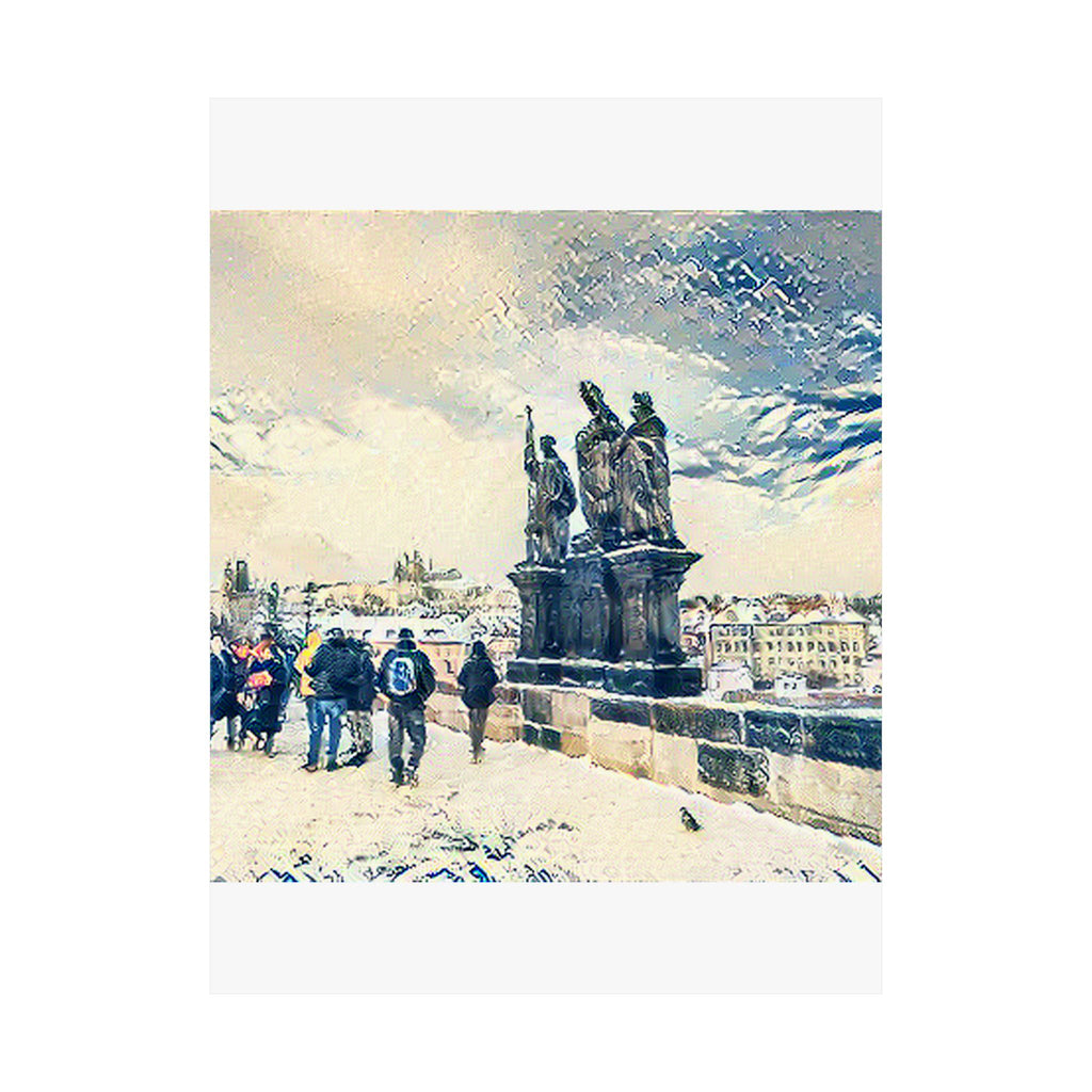 Charles Bridge in The Great Wave off Kanagawa Style | Katsushika Hokusai Inspired Art