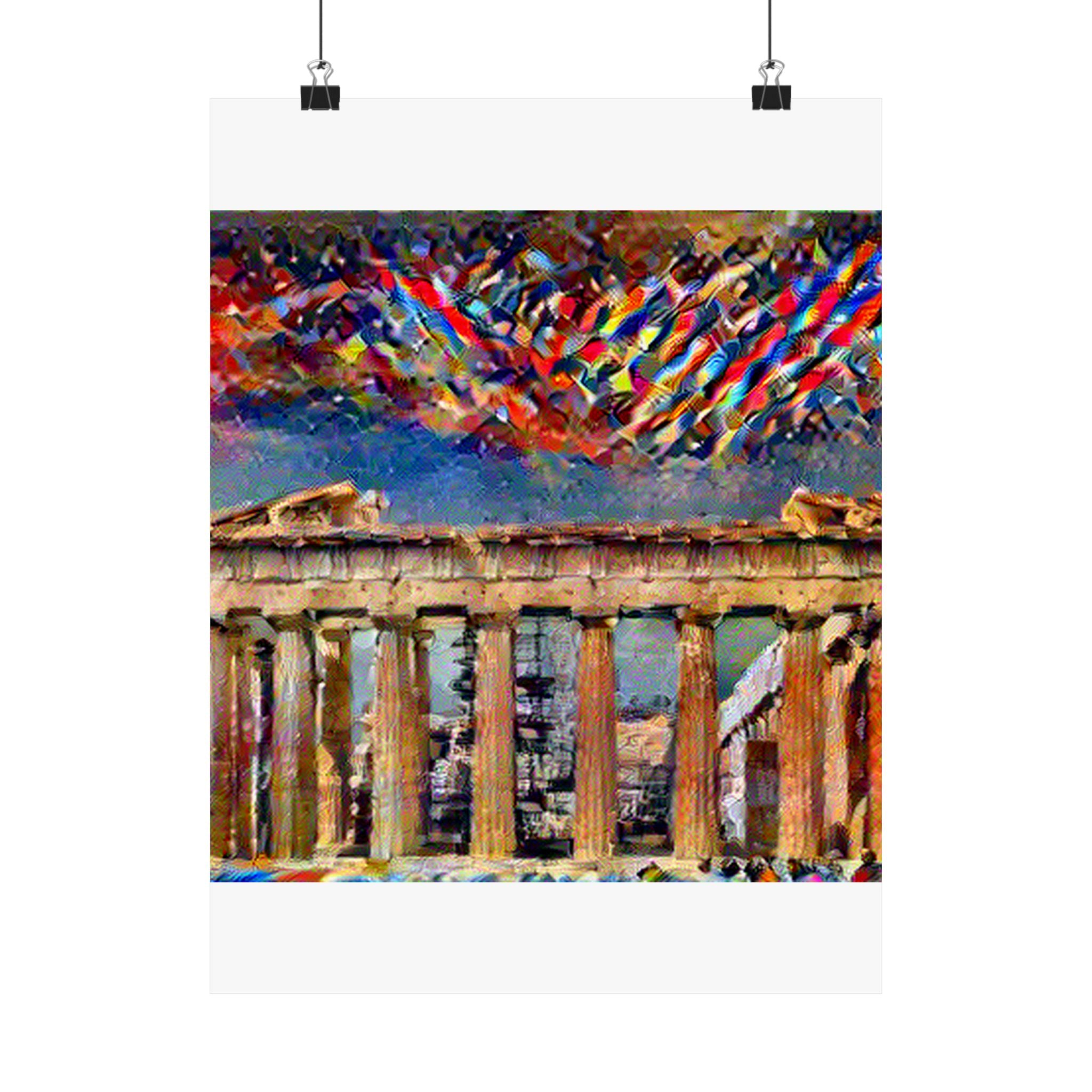 Acropolis Athens in Composition Vii Style - Poster Print