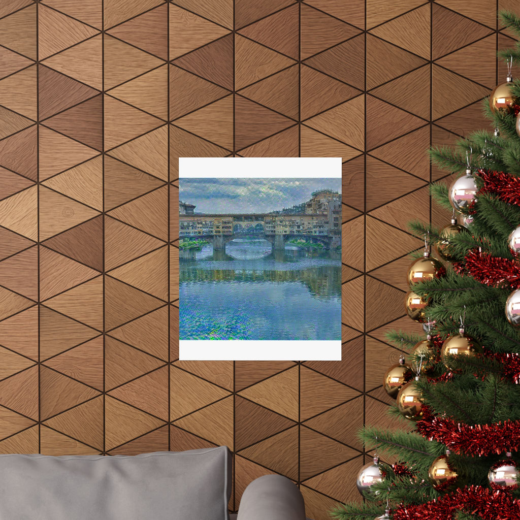 Ponte Vecchio in Water Lilies Style | Claude Monet Inspired Art