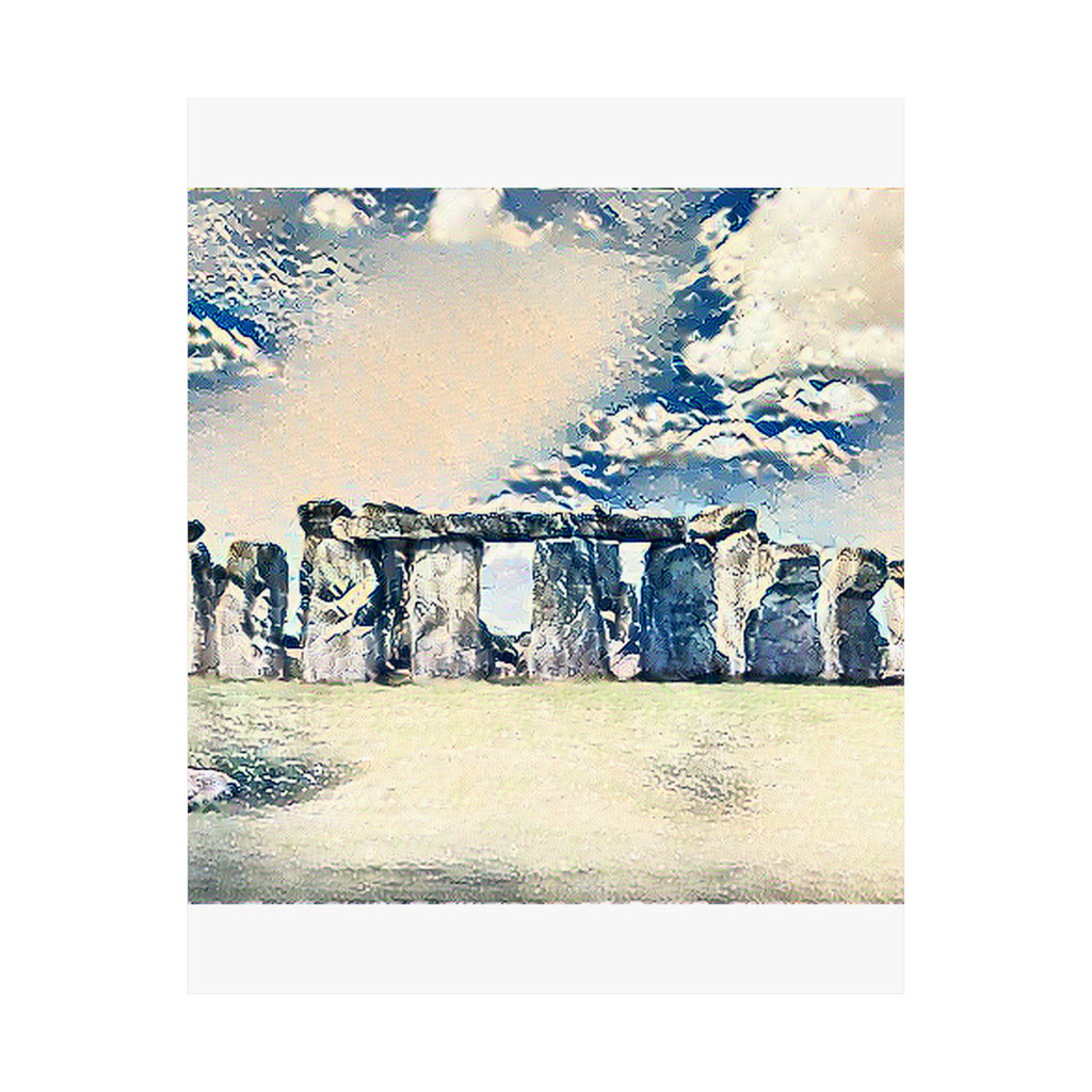 Stonehenge in Great Wave Style - Poster Print