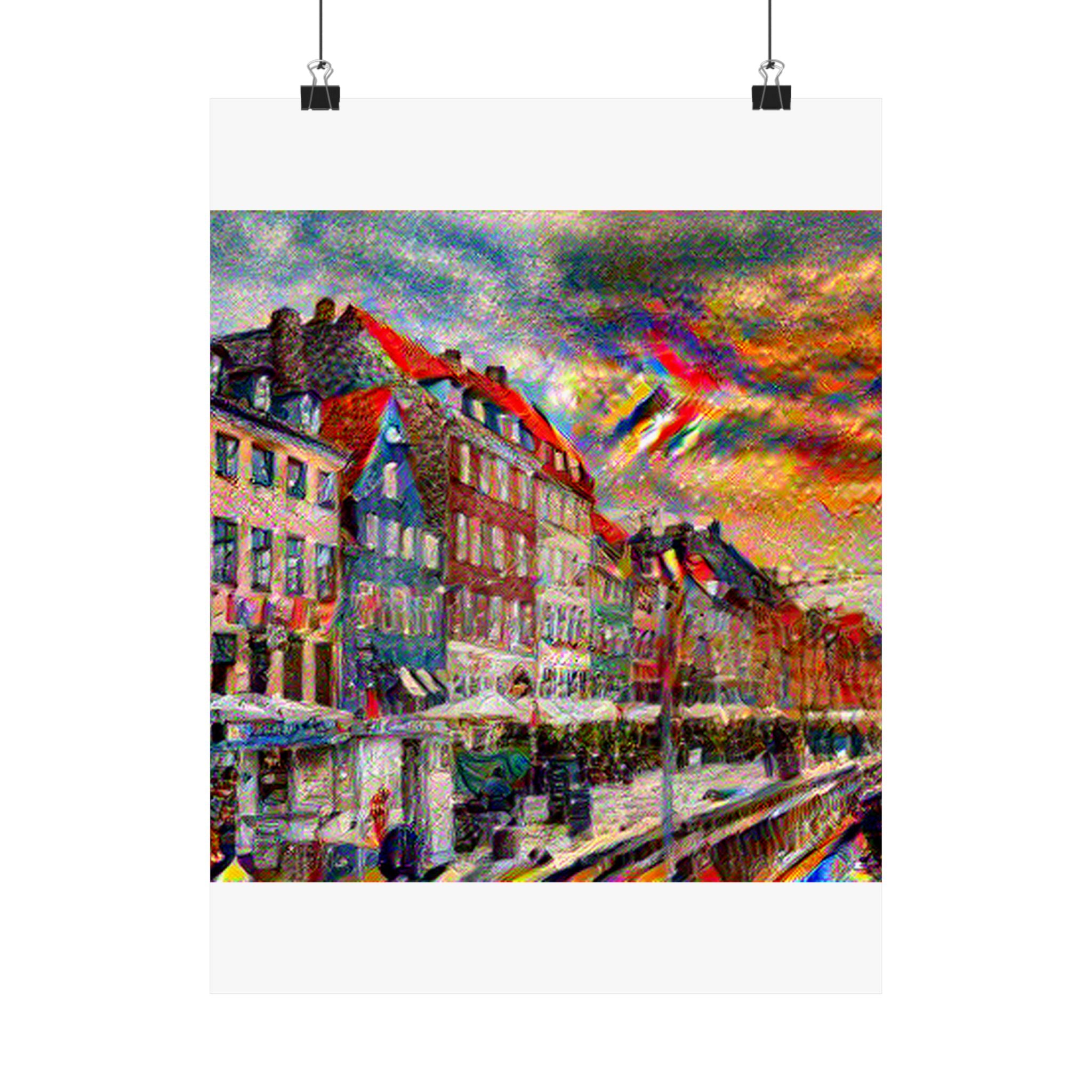 Nyhavn in Composition VII Style | Wassily Kandinsky Inspired Art