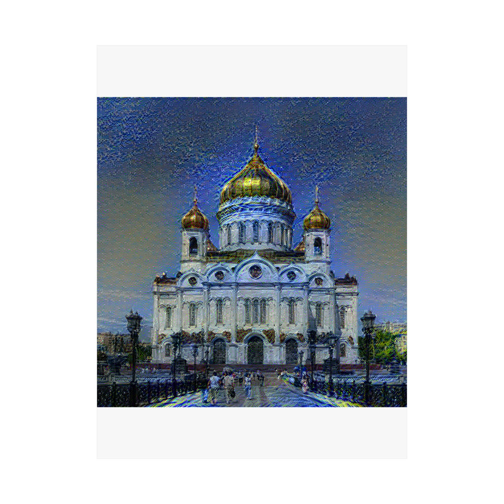 St Basils in Starry Night Style - Poster Print