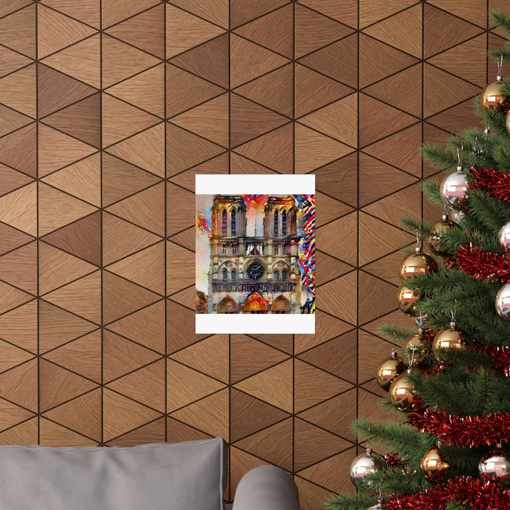 Notre Dame in Composition Vii Style - Poster Print