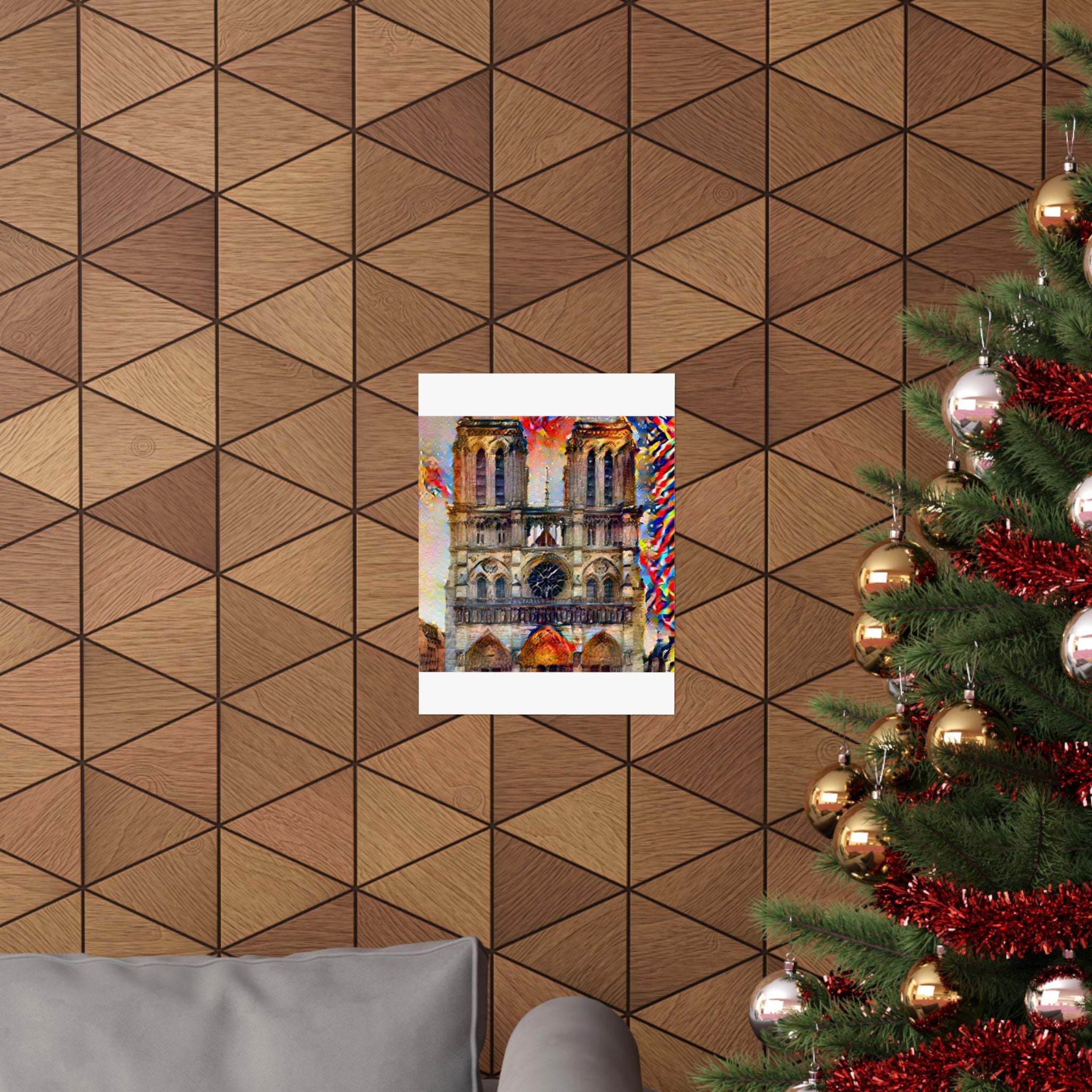 Notre Dame in Composition Vii Style - Poster Print