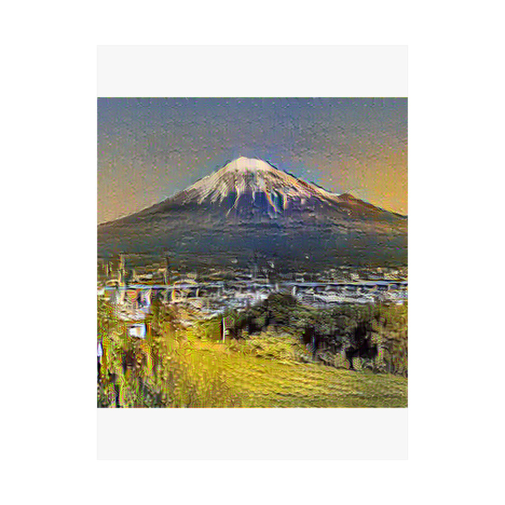 Mount Fuji in Cafe Terrace Style - Poster Print