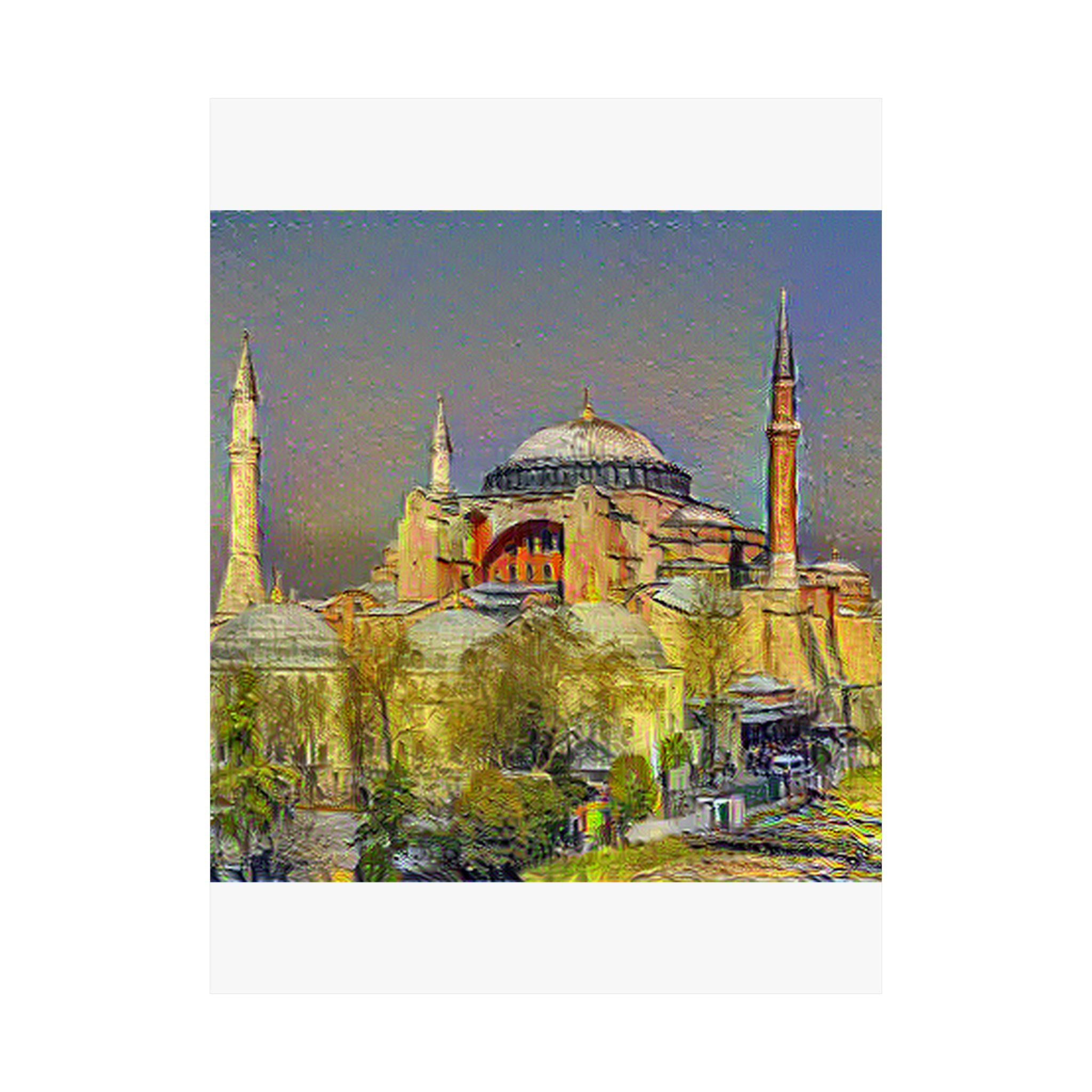 Hagia Sophia in Cafe Terrace at Night Style | Vincent van Gogh Inspired Art
