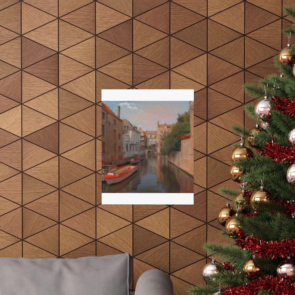 Bruges Medieval Center in The Scream Style | Edvard Munch Inspired Art