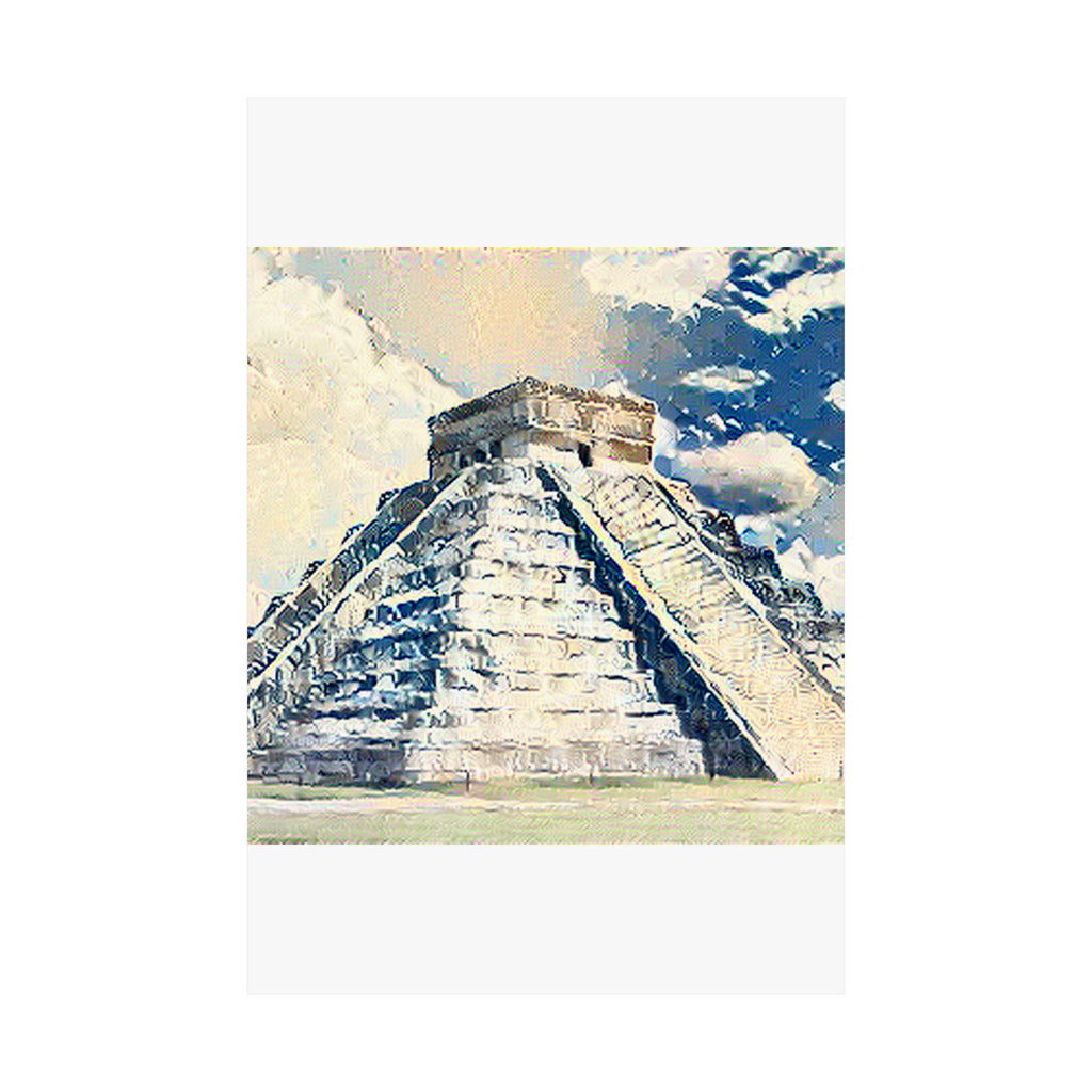 Chichen Itza in The Great Wave off Kanagawa Style | Katsushika Hokusai Inspired Art