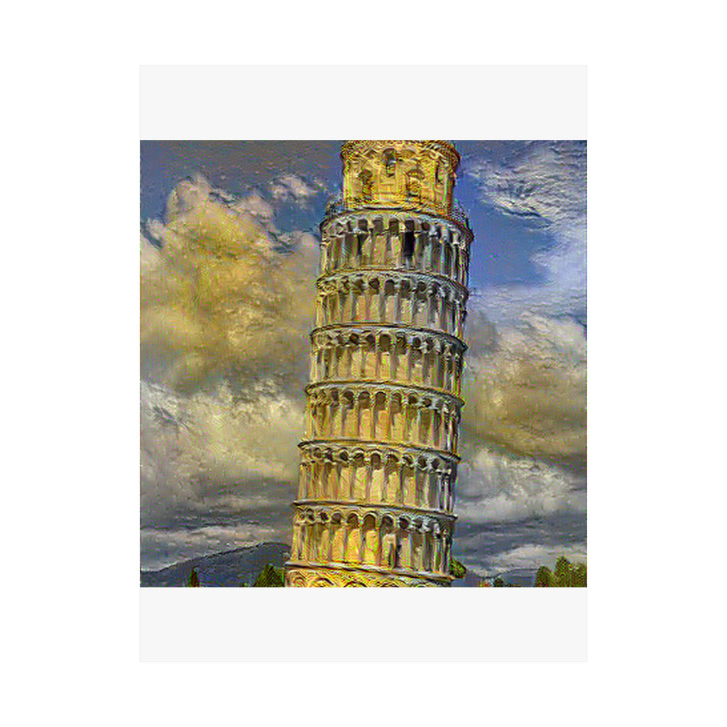 Tower Of Pisa in Cafe Terrace Style - Poster Print