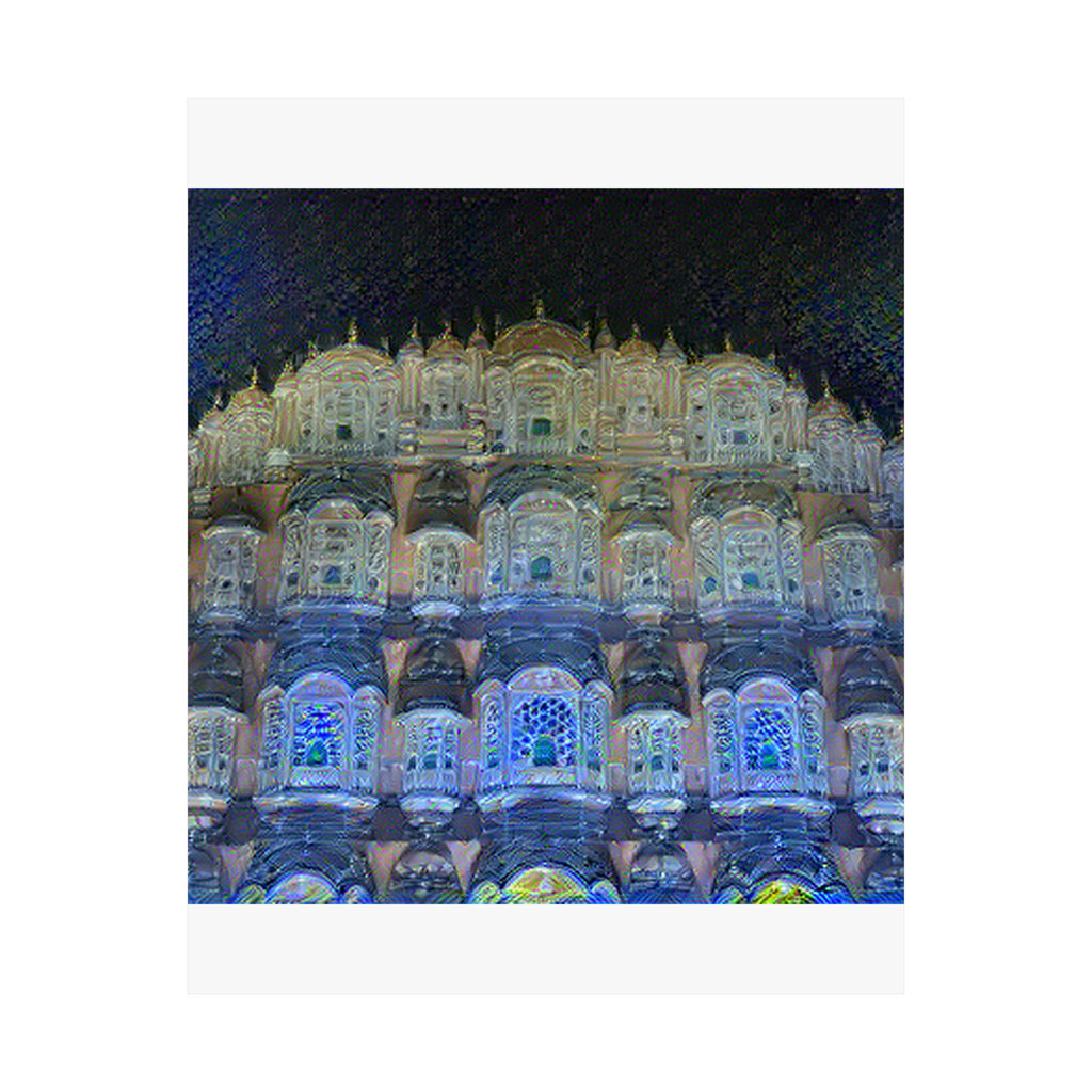 Hawa Mahal in Starry Night Style | Vincent van Gogh Inspired Art