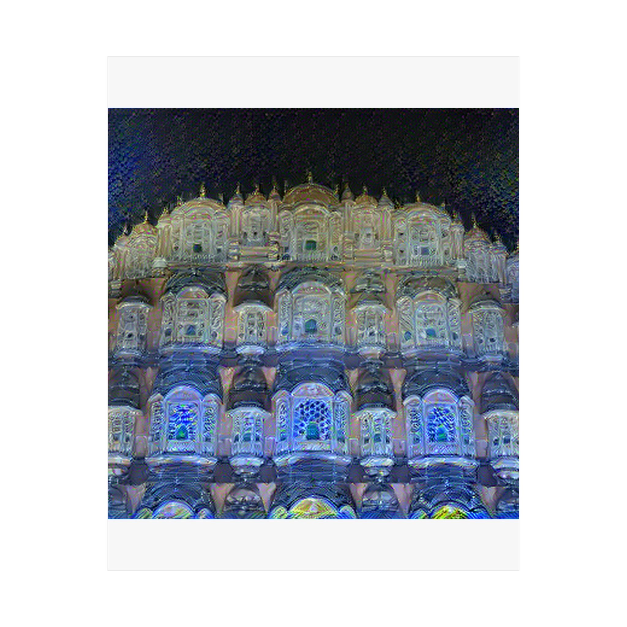 Hawa Mahal in Starry Night Style | Vincent van Gogh Inspired Art